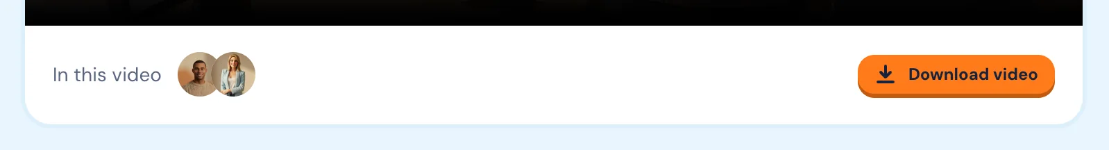 The row under a finished video's player: the characters in this video, and the Download video button.
